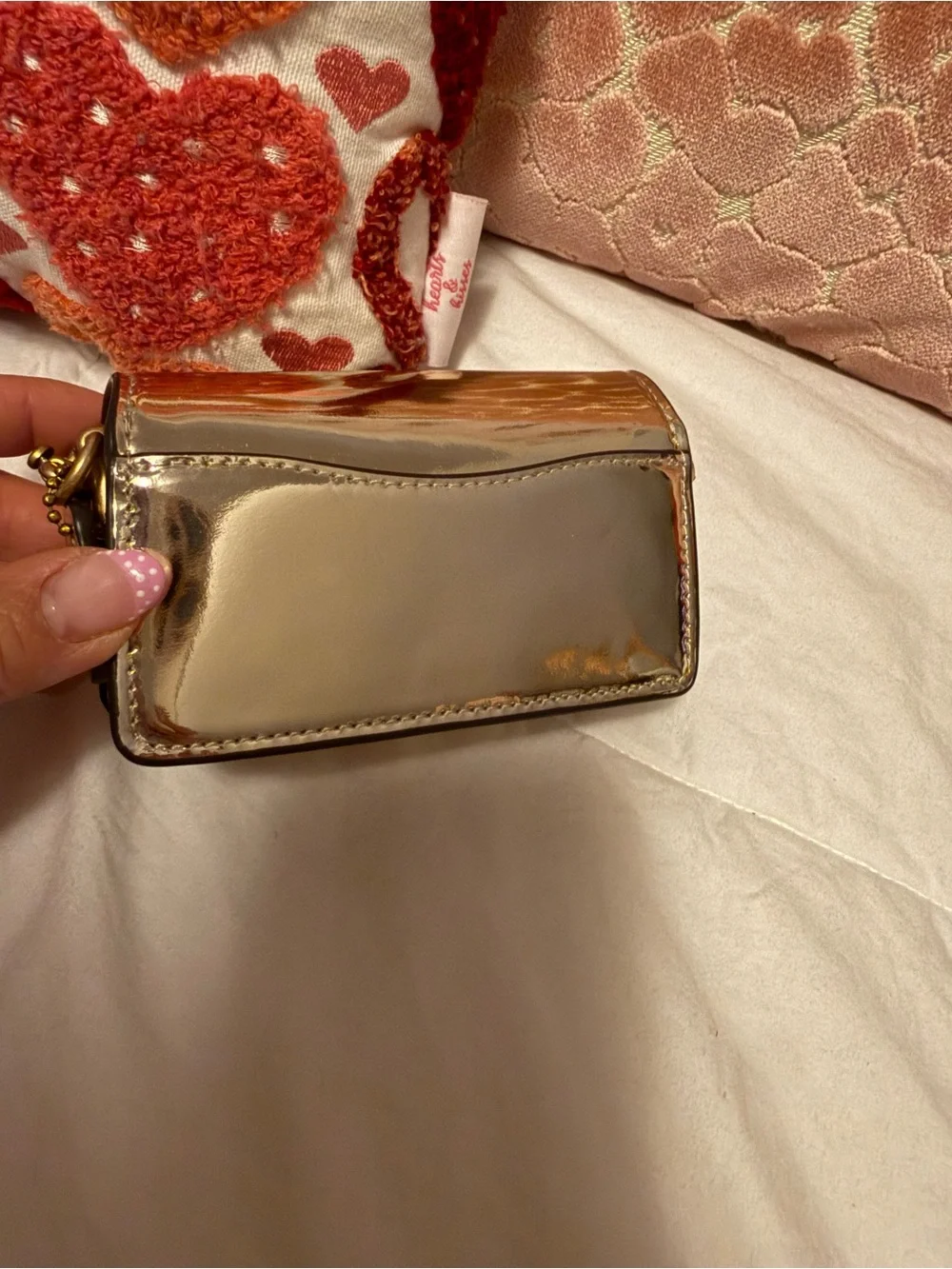 Coach Metallic Gold Mini tabby Top-Handle Bag with Detachable Strap - Picture 5 of 8
